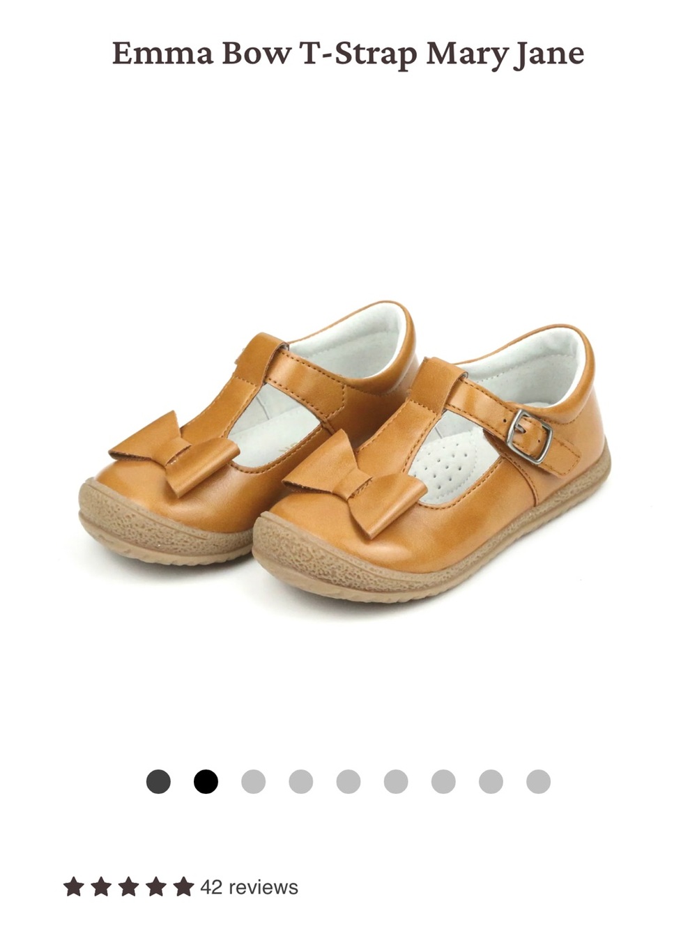 L'Amour Emma Bow T-Strap Mary Jane in Tan